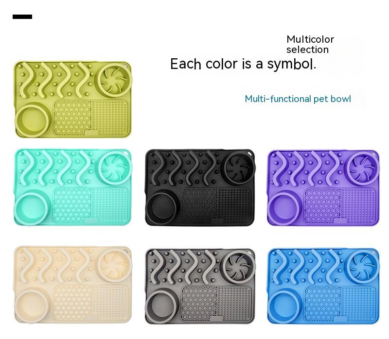 Pet lick mats in several colours and textured designs